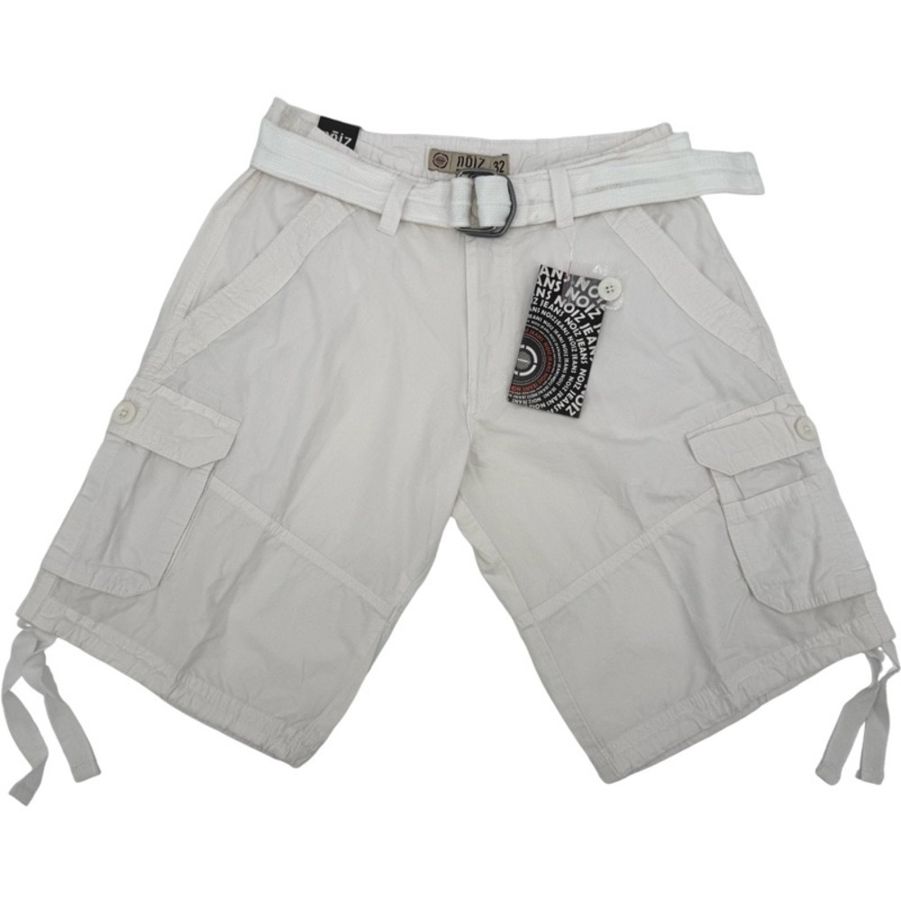 NOIZ NEW 32 Cargo Shorts‎ White Belted Utility Gorpcore Streetwear Summer Y2K